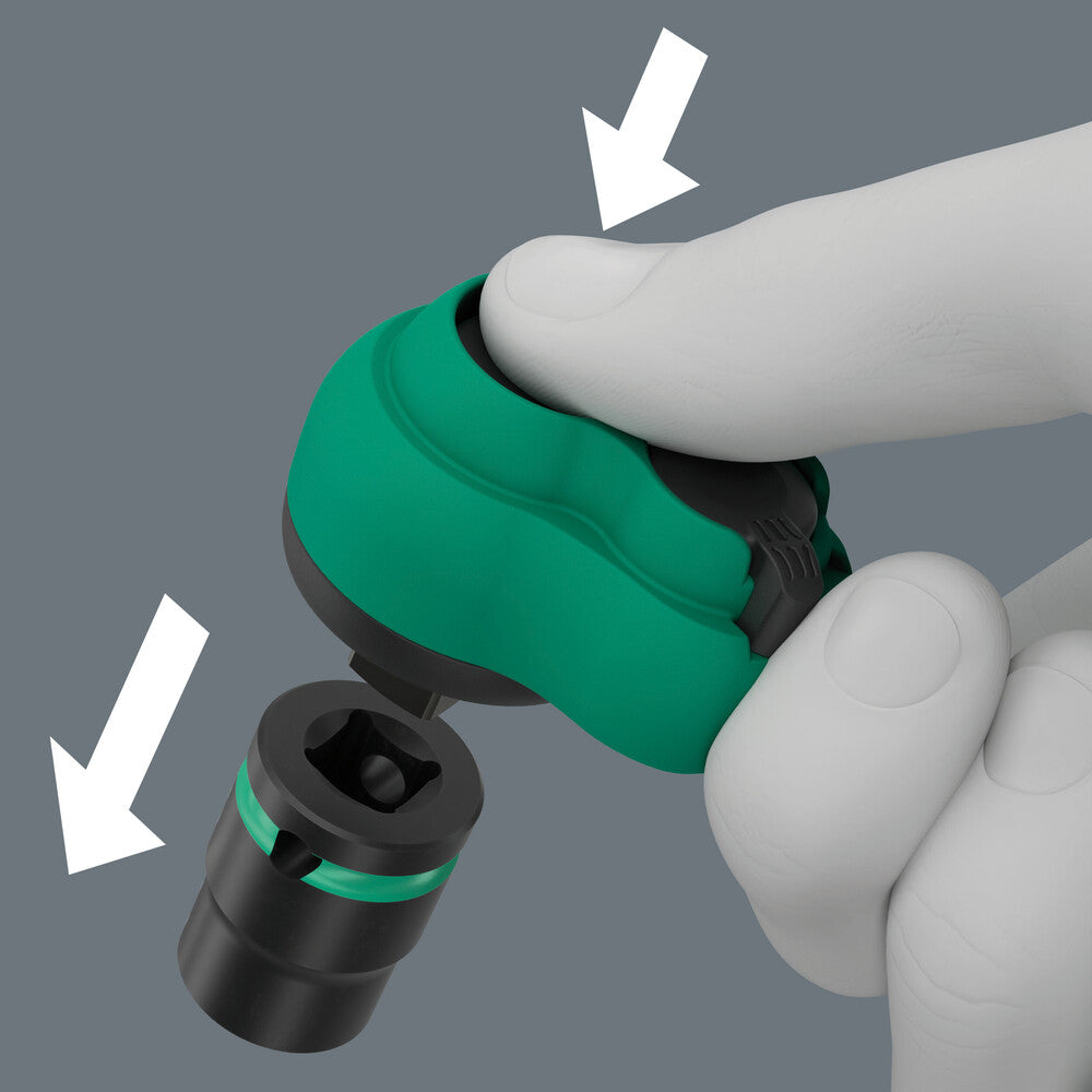 Wera Tools - 8100 SB 12 Zyklop Comfort Ratchet Set, Reversing Lever, 3/8" Drive, Metric