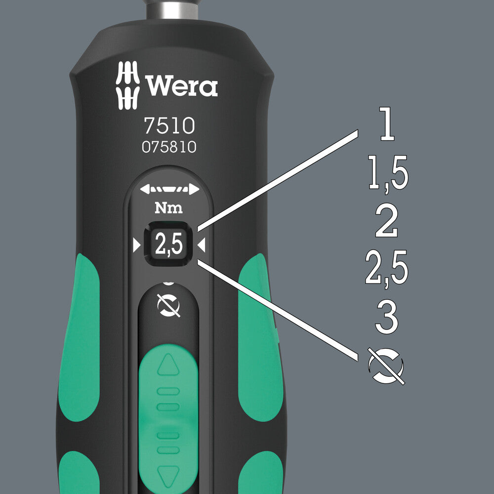 Wera Tools - 7510 Kraftform Safe-Torque Speed Torque screwdriver, 1-3 Nm