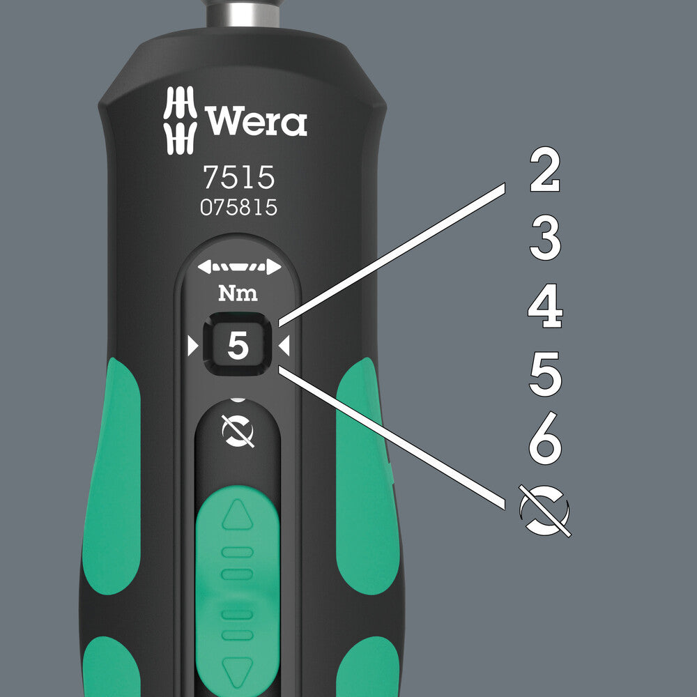 Wera Tools - 7515 Kraftform Safe-Torque Speed Torque screwdriver, 2-6 Nm