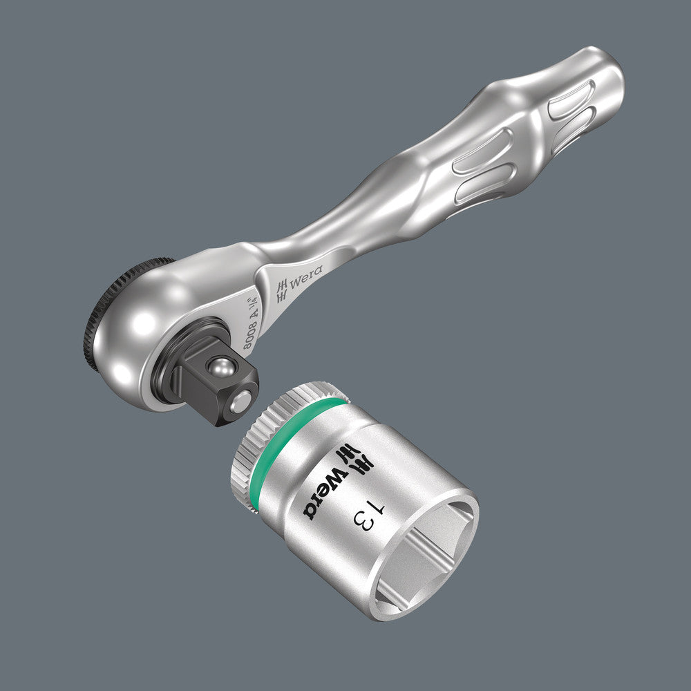 Wera Tools - 8008 A Zyklop Mini 3 Ratchet with 1/4" drive