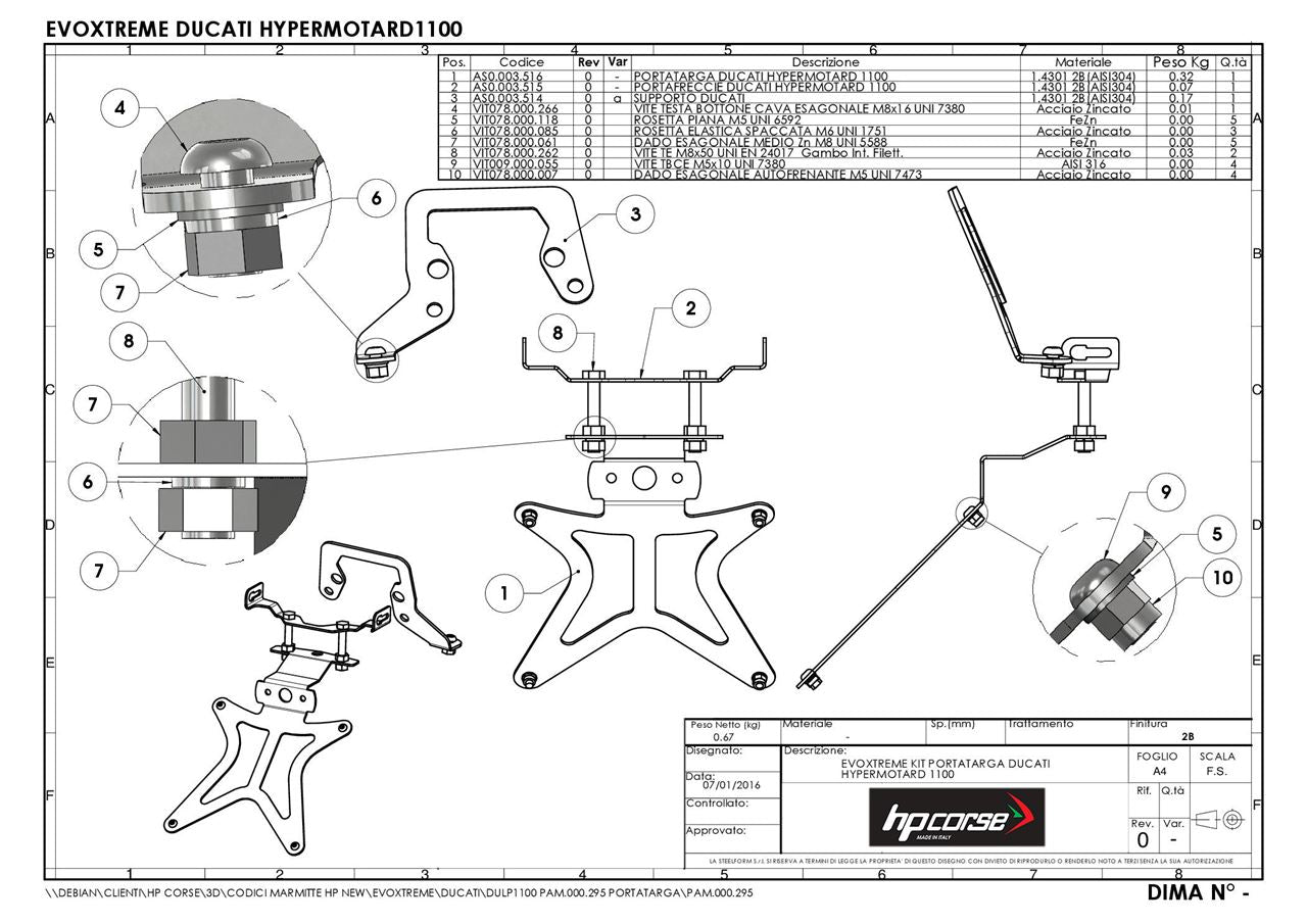 HPCorse - EvoXtreme 310mm Exhaust for Ducati Hypermotard 1100 '07-'12