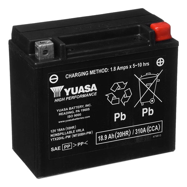 Yuasa - AGM Battery Maintenance Free Factory Activated (YTX20HL-PW)