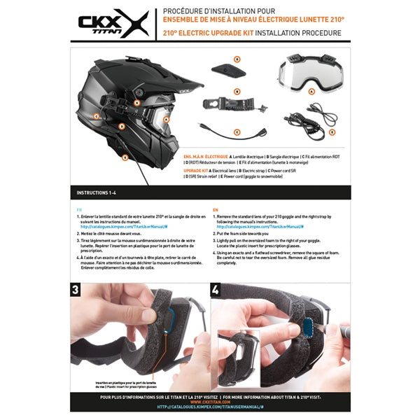 CKX - Titan Electric ORIGINAL Backcountry Helmet, Winter (heated goggles)