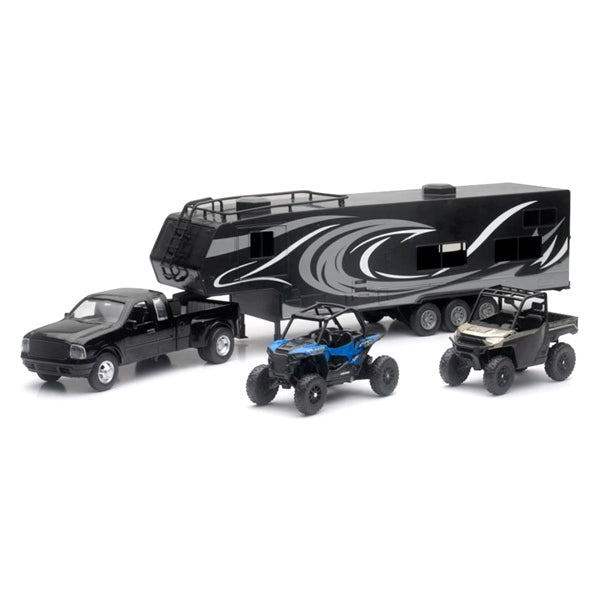 NewRayToys-Scale Model - Truck Toy Hauler with Polaris ATV