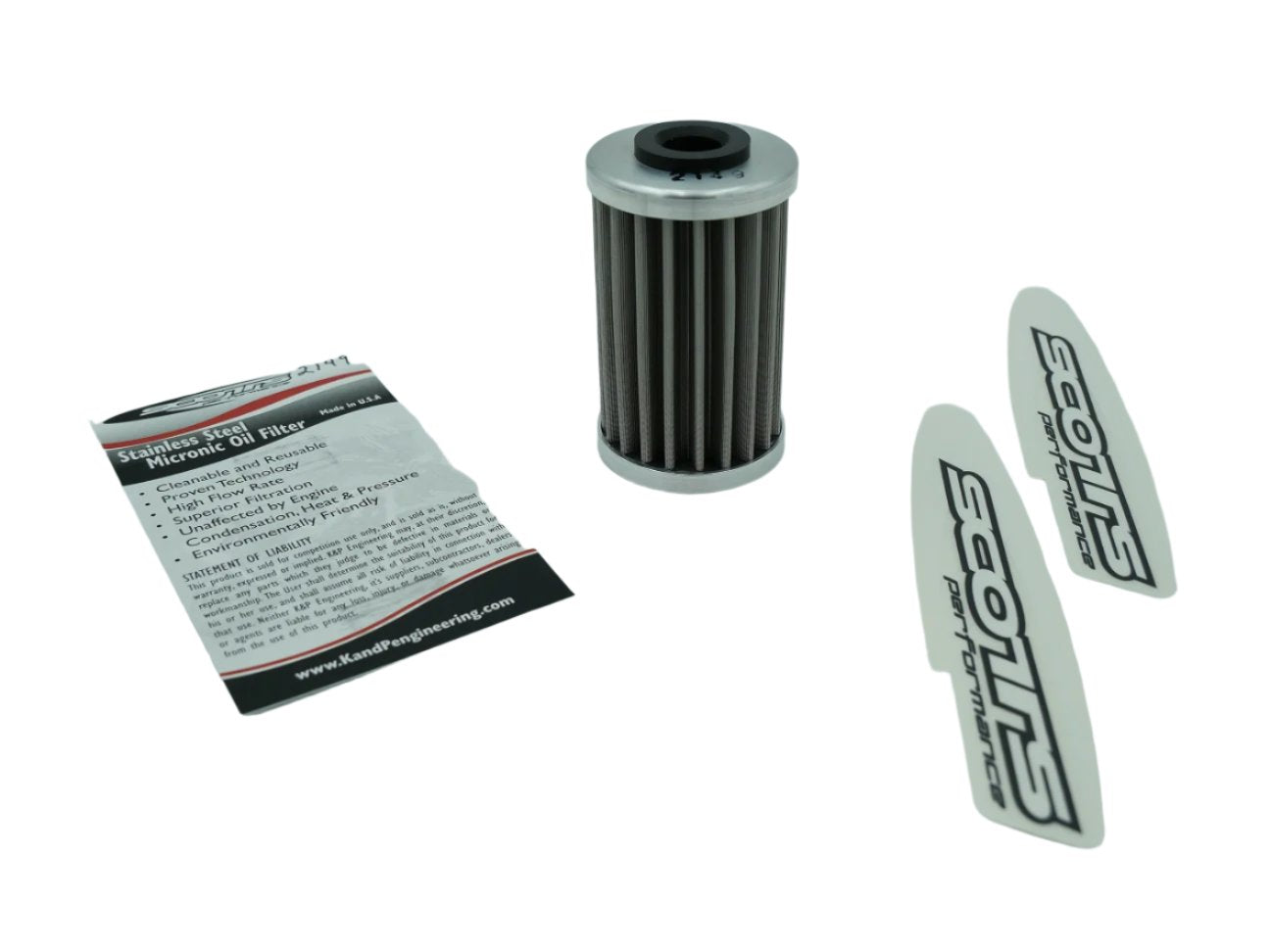 Scotts - Stainless Steel Micronic reusable Oil Filters for KTM and Husaberg (2149)