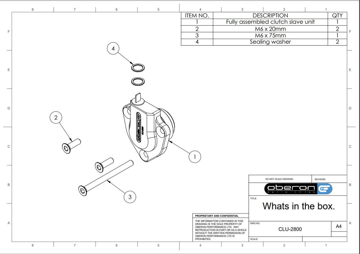 Oberon - Aprillia Clutch Slave Cylinder (CLU-2800)