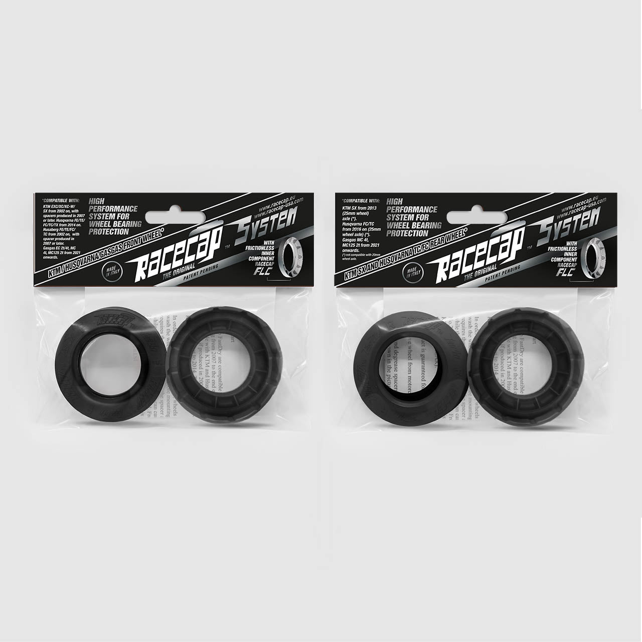 RaceCap - Wheel Bearings Protection Caps Front and Rear for GasGas MC/ KTM SX/ Husqvarna FC/TC