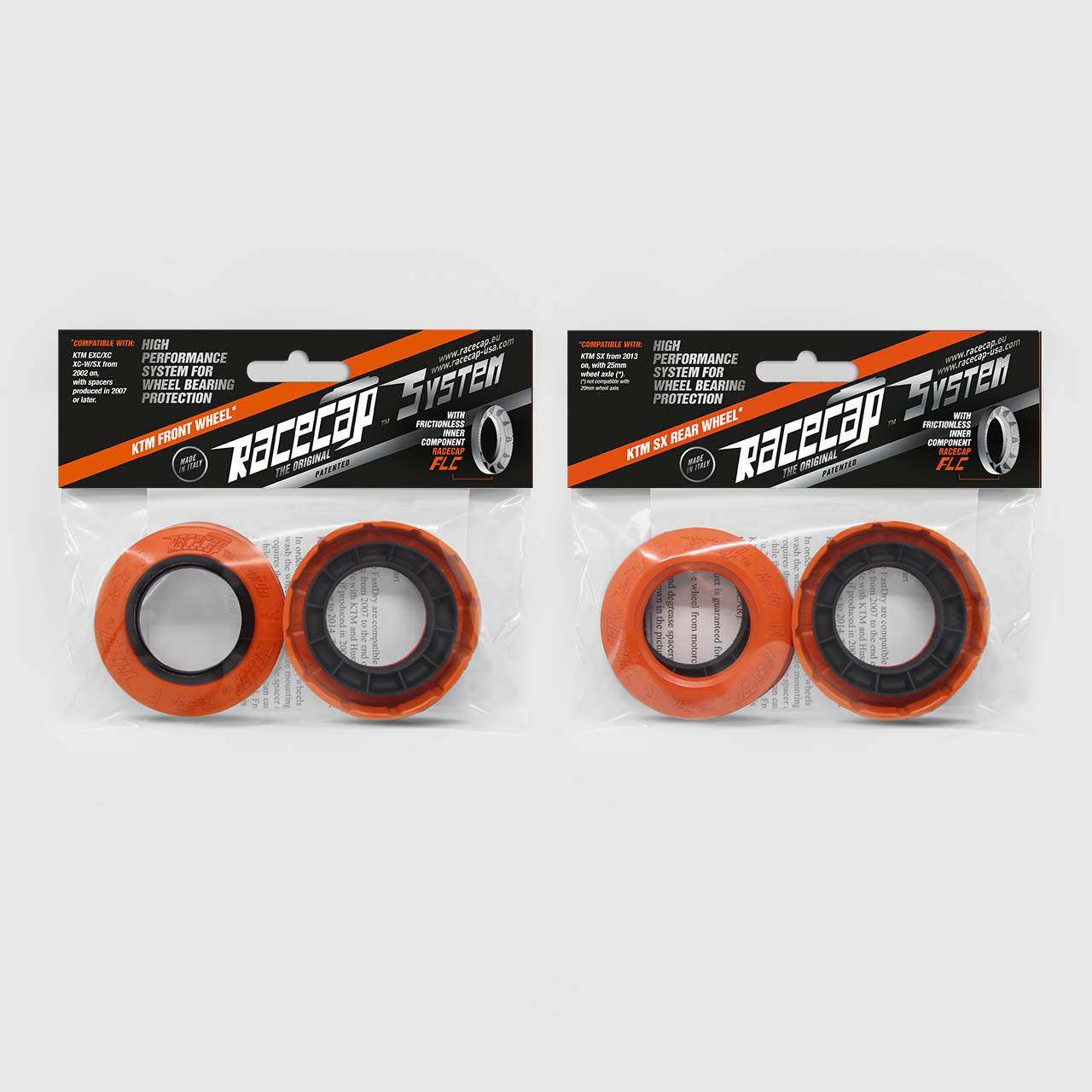 RaceCap - Wheel Bearings Protection Caps Front and Rear for GasGas MC/ KTM SX/ Husqvarna FC/TC