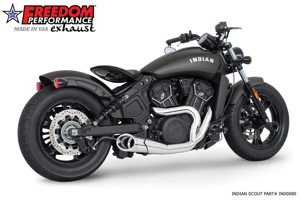 Freedom Performance Exhaust - Combat 2-Into-1 Shorty for Indian Scout 2014-2023