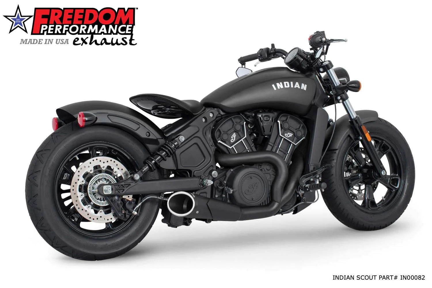 Freedom Performance Exhaust - Combat 2-Into-1 Shorty for Indian Scout 2014-2022