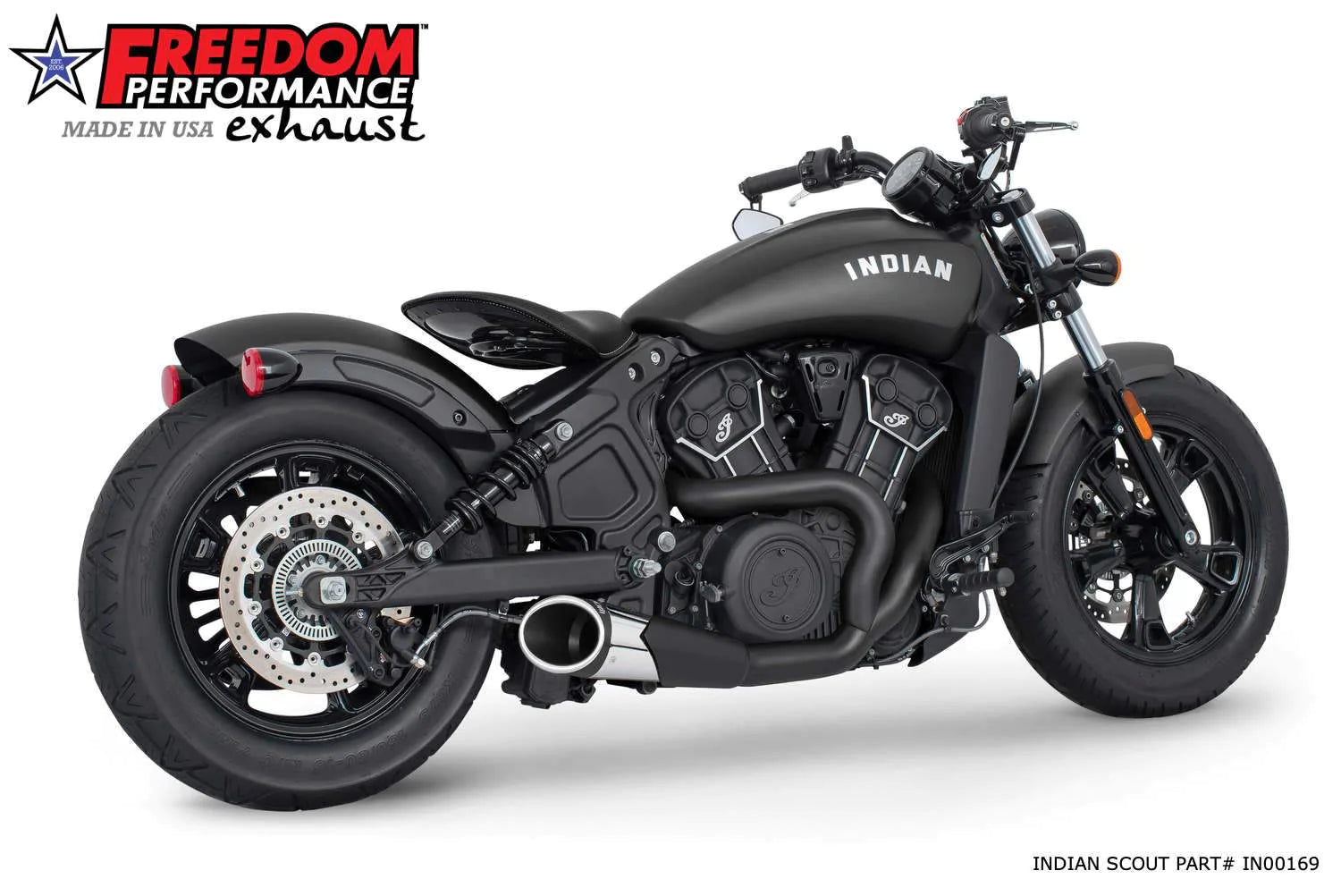 Freedom Performance Exhaust - Combat 2-Into-1 Shorty for Indian Scout 2014-2023