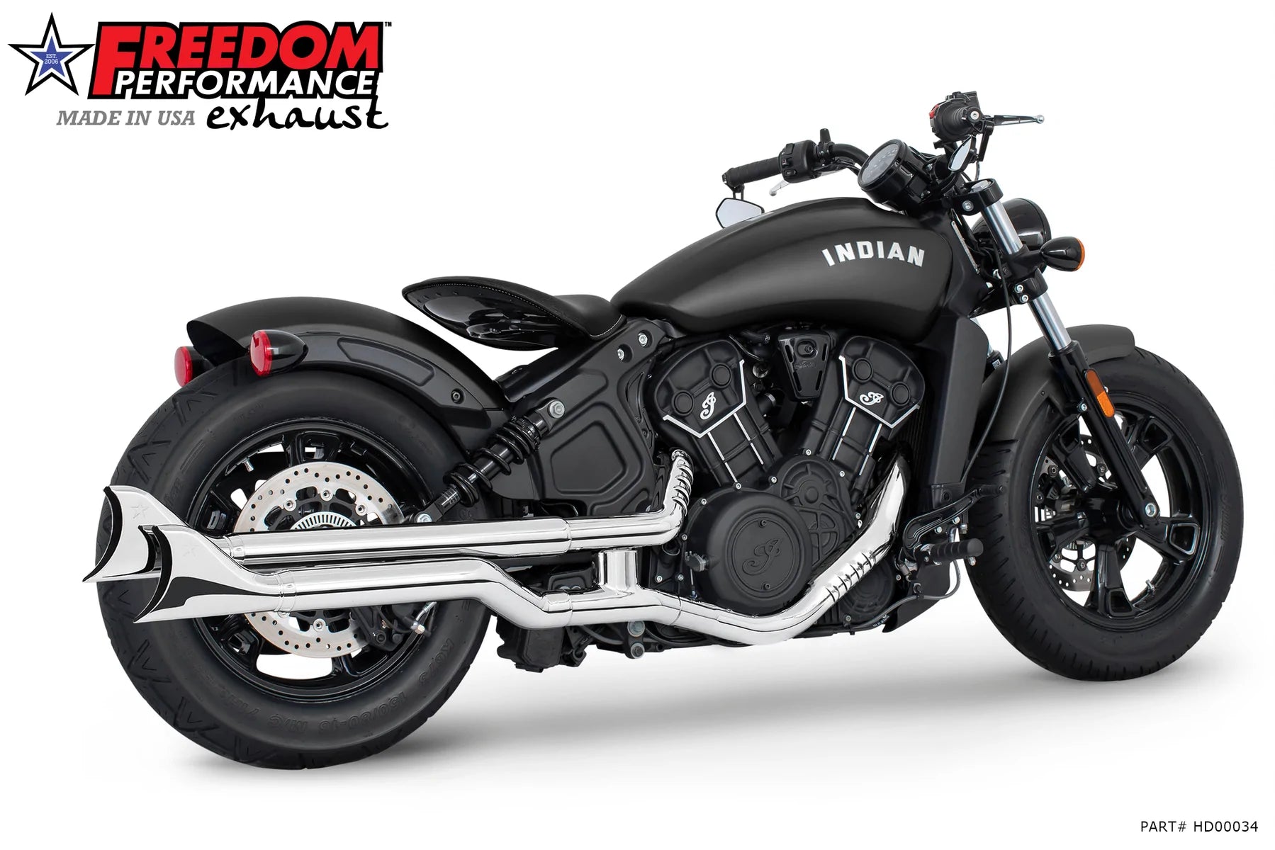 Freedom Performance Exhaust - 2.5" Slip-Ons for Indian Scout Rogue, Bobber, Sixty 2014-2022