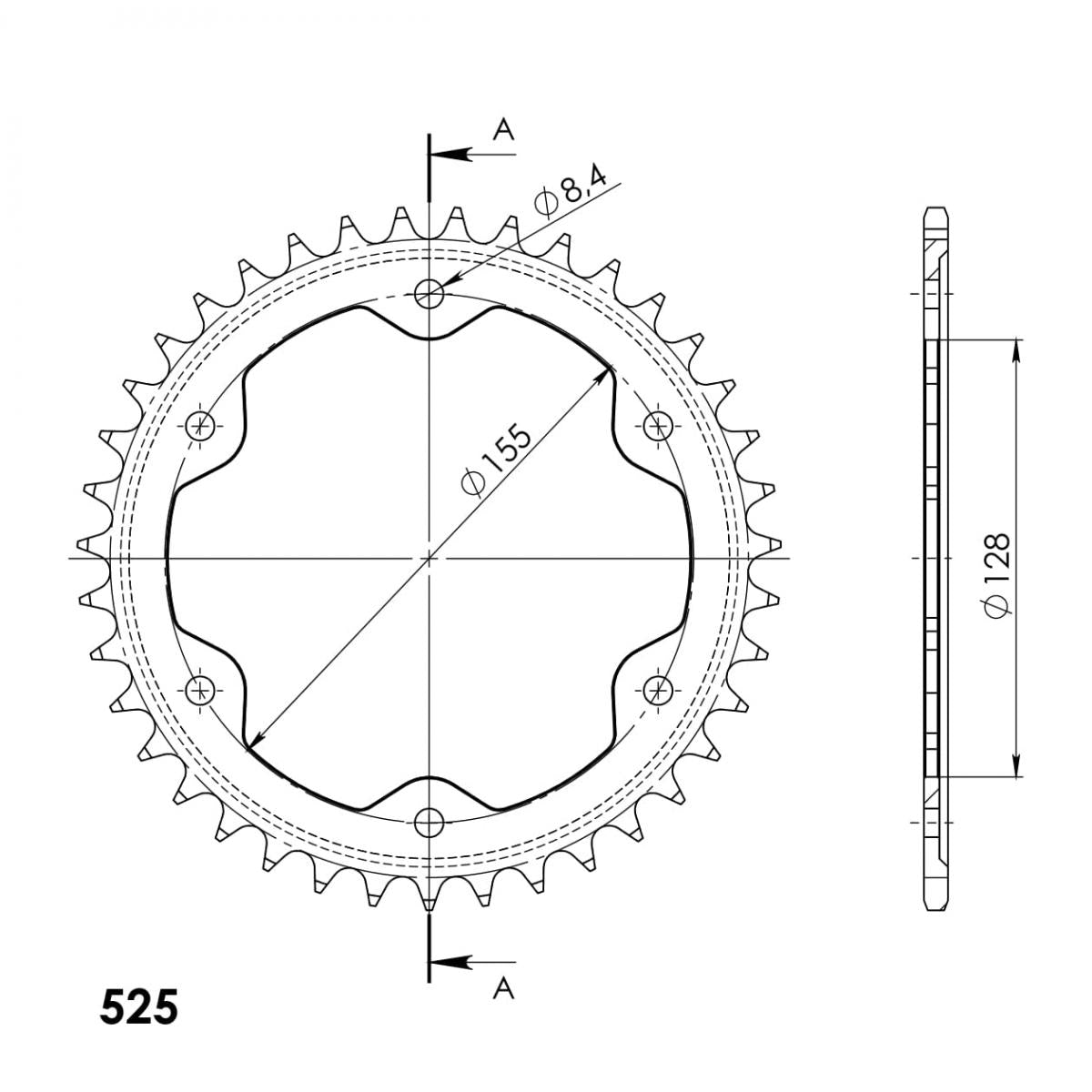 Supersprox - Rear Sprocket - 38T - Black for KTM 1290 SuperDuke R, GT 2014+ (RFE-613-38-BLK)