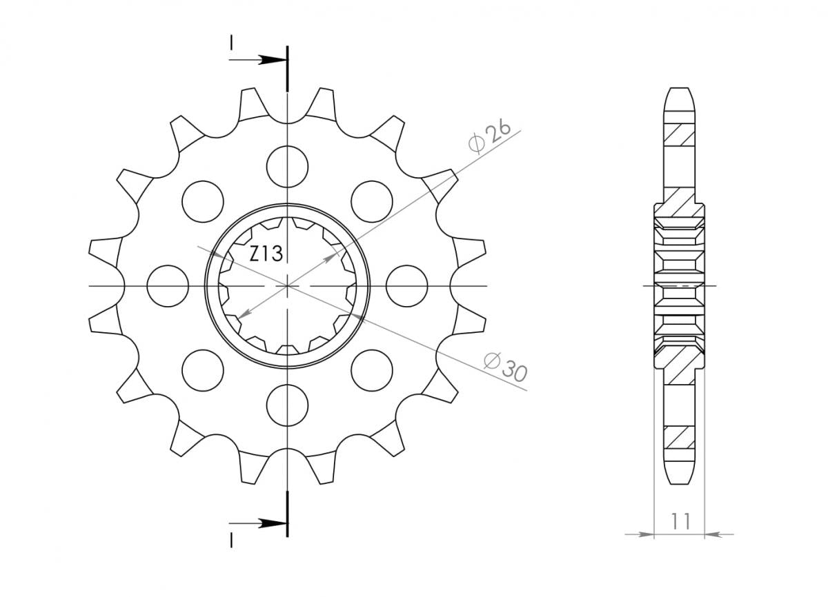 Supersprox - Front Sprocket - 15T - Silver for Yamaha (CST-1591:15.2)