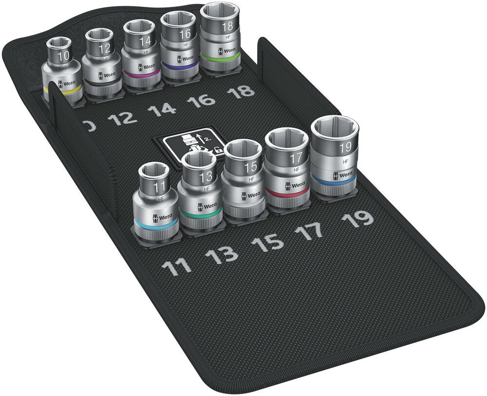 Wera Tools - 8790 Hmc Hf 1 Zyklop Socket Set With 1/2" Drive Socket With Holding Function 10Pcs - 05004203001