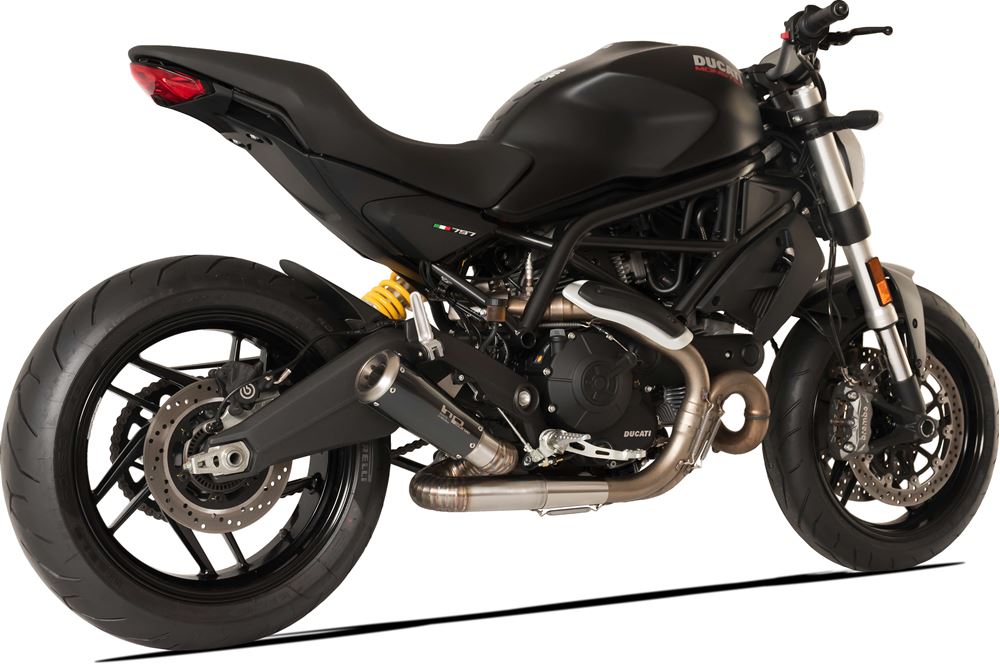 HPCorse - GP07  Muffler for Ducati Monster 797 muffler for Ducati Monster 797 (refer to photo - "@" curved link arm)