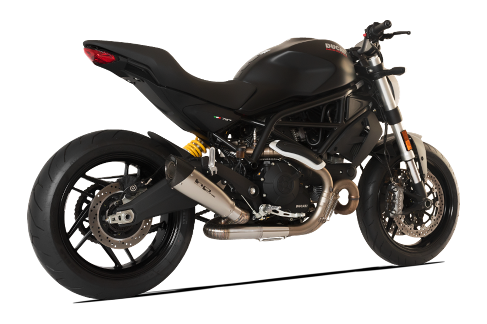 HPCorse - Ecoxtreme 260mm muffler for Ducati Monster 797 (refer to photo - "@" curved link arm)