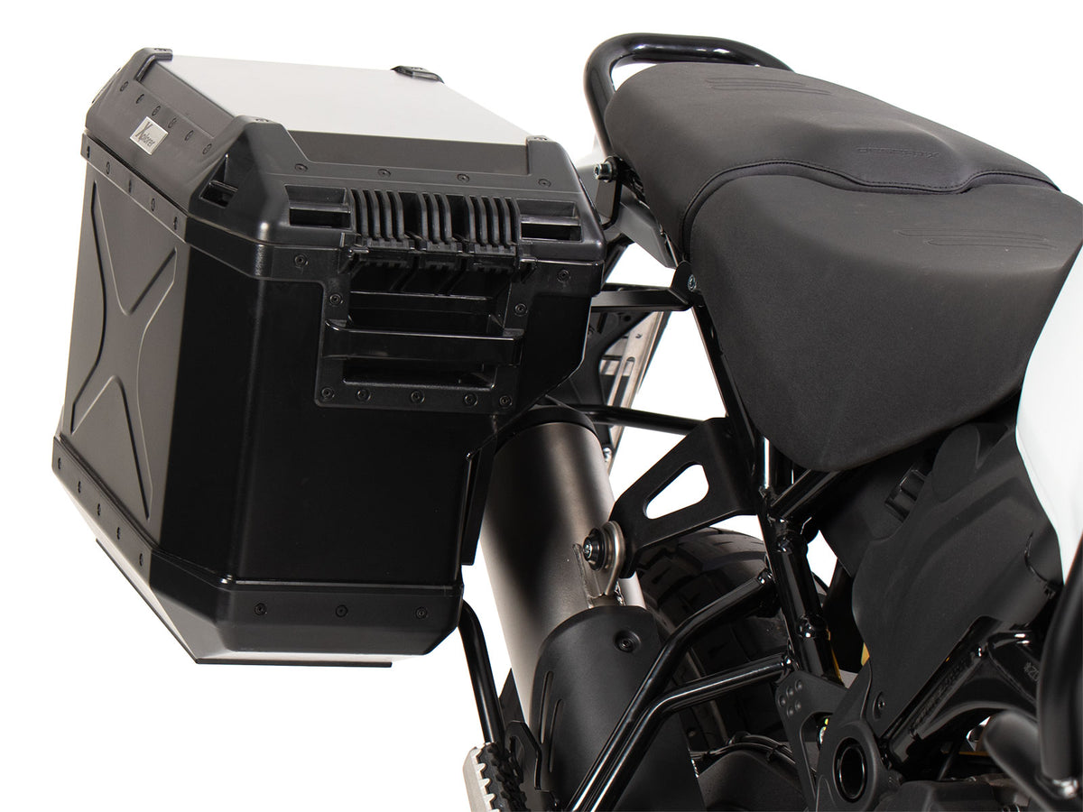 Hepco & Becker - Side Carrier Cutout Black, Includes Black Sideboxes for Ducati Desert X (2022-)