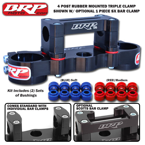 BRP - 4 Post Triple Clamp 06-20 with Optional Scotts Damper Mounting for Yamaha YZ 125/250